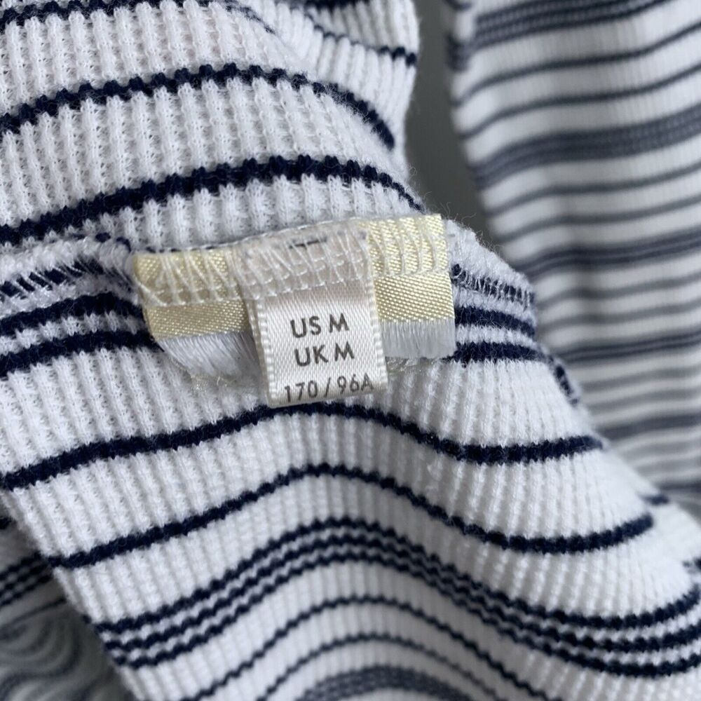 Anthropologie Maeve Eliza Striped Long Sleeve Peplum Henley Top Medium Thermal - Picture 6 of 7